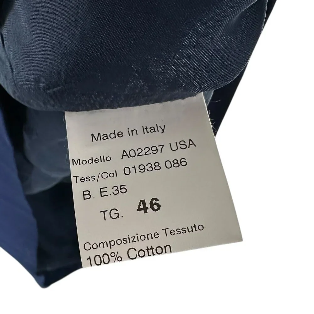 Peserico Navy Blue Cotton Sateen Classic Sheath Dress Size 46 Italy - Picture 6 of 6